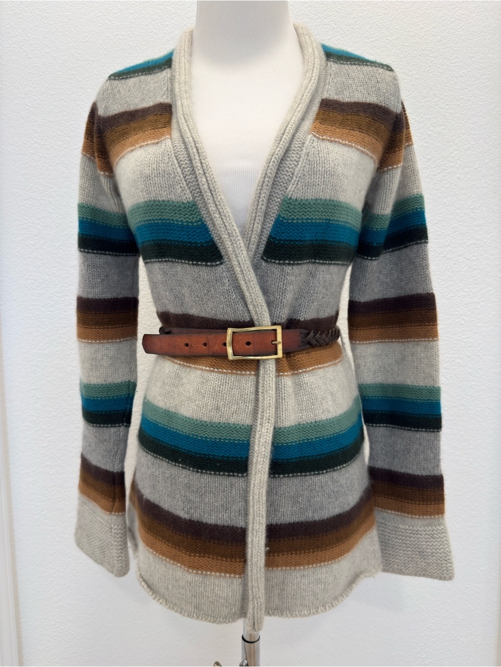 Vince 100% Cashmere Striped Cardigan Sweater M As Seen On Big Bang Theory Penny - Picture 16 of 16